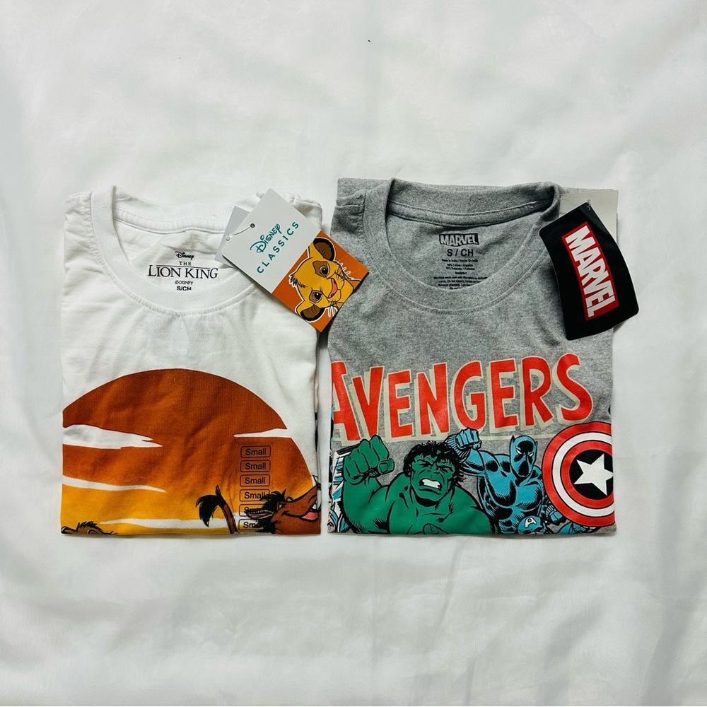 Marvel Avengers Gray and Disney Kids T-Shirt (set 2)